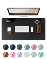 YSAGi Leather Desk Pad Protector, Office Desk Mat, Large Mouse Pad, Non-Slip PU Leather Desk Blotter, Laptop Desk Pad, Waterproof Desk Writing Pad for Office and Home (Black, 23.6" x 13.8")-UPStoxs