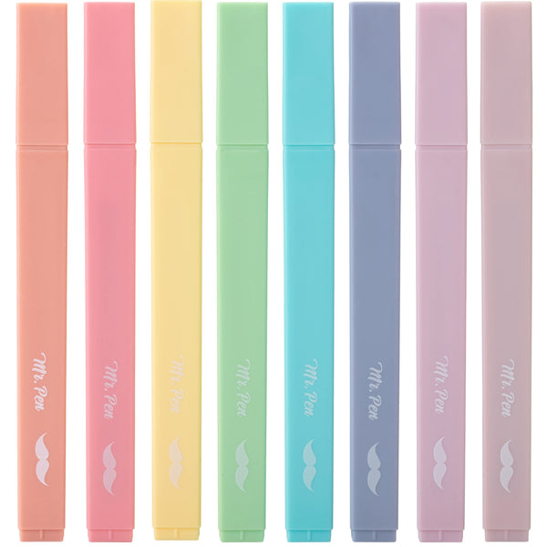 Mr. Pen- Aesthetic Cute Pastel Highlighters Set, 8 pcs, Chisel Tip, Candy Colors, No Bleed Bible Assorted Colors-UPStoxs