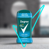 Degree Men Original Antiperspirant Deodorant Cool Rush Twin Pack 48-Hour Sweat & Odor Protection Antiperspirant For Men 2.7 oz-UPStoxs