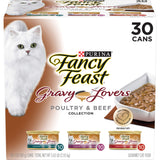 Purina Fancy Feast Gravy Lovers Poultry and Beef Gourmet Wet Cat Food Variety Pack - (Pack of 30) 3 oz. Cans-UPStoxs
