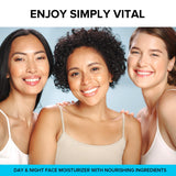 SimplyVital Face Moisturizer Collagen Cream - Anti Aging Neck and Décolleté - Made in USA Day & Night Face Cream - Moisturizing, Lifting & Recovery – 1.7oz-UPStoxs