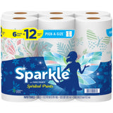 Sparkle Pick-A-Size Paper Towels, Spirited Prints, 6 Double Rolls = 12 Regular Rolls, Everyday Value Paper Towel With Full And Half Sheets-UPStoxs