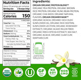 Nutrition facts and ingredients label for a protein blend with vanilla flavor.