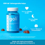 Goli Ashwagandha & Vitamin D Gummy - 180 Count - Mixed Berry, KSM-66, Vegan, Plant Based, Non-GMO, Gluten-Free & Gelatin Free Relax. Restore. Unwind, Pack of 3-UPStoxs