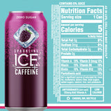 Sparkling Ice +Caffeine Variety Pack, Flavored Sparkling Water, Zero Sugar, with Vitamins and Antioxidants, 16 fl oz, 12 count (Citrus Twist, Black Raspberry, Blue Raspberry, Strawberry Citrus)-UPStoxs
