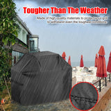 Grill Cover, 58 inch BBQ Gas Grill Cover for Outdoor Grill, Waterproof, Anti-UV, Rip-Proof, Fade Resistant Material, Barbecue Cover with Hook-and-Loop Straps & Adjustable Hem Drawstring, Black-UPStoxs