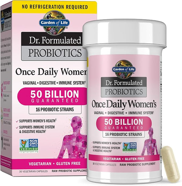  Garden of Life Dr. Formulated Once Daily Women's Probiotics, 50 billion CFU, 30-count bottle,