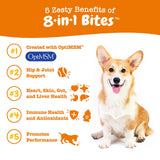 Zesty Paws Multivitamin Treats for Dogs - Glucosamine Chondroitin for Joint Support + Digestive Enzymes & Probiotics - Grain Free Vitamin for Skin & Coat + Immune Health - Peanut Butter Flavor - 90ct-UPStoxs