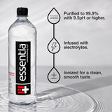 Essentia Water Bottled, Ionized Alkaline Water:99.9% Pure, Infused With Electrolytes, 9.5 pH Or Higher With A Clean, Smooth Taste, 1 Litre (Pack of 12)-UPStoxs