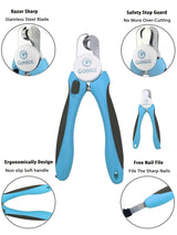 gonicc Professional Small Dog and Cat Nail Clippers Sharp Stainless Steel Pet Nail Trimmers(with Free Nail File in Handle), for Rabbit, Small Animal, with Safety Guard to Avoid Overcutting-UPStoxs