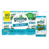 Gimme Seaweed - Sea Salt - 20 Count - Organic Roasted Seaweed Sheets - Keto, Vegan, Gluten Free - Great Source of Iodine & Omega 3’s - Healthy On-The-Go Snack for Kids & Adults-UPStoxs