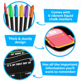 First and Last Day of School Board Sign with Liquid Chalk Markers Pack - Back to School Sign with Chalkboard Markers - 14”x11” Double-Sided - Back to School Supplies for Kindergarten Preschool-UPStoxs