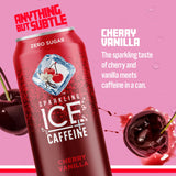 Sparkling Ice +Caffeine Cherry Vanilla Sparkling Water with Caffeine, Zero Sugar, with Antioxidants and Vitamins,16 fl oz Cans (Pack Of 12)-UPStoxs