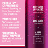 Sparkling Ice +Caffeine Black Raspberry Sparkling Water with Caffeine, Zero Sugar, with Antioxidants and Vitamins,16 fl oz Cans (Pack Of 12)-UPStoxs