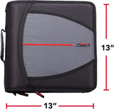 Case-it Mighty Zip Tab Zipper Binder, 3" O-Ring with 5-Color tabs, Expanding File Folder and Shoulder Strap and Handle, D-146- Jet Black-UPStoxs