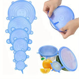 12-Piece Silicone Stretch Lids - Reusable Food Fresh-Keeping Covers