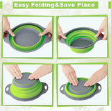Collapsible Silicone Colander - Folding Drain Basket Strainer