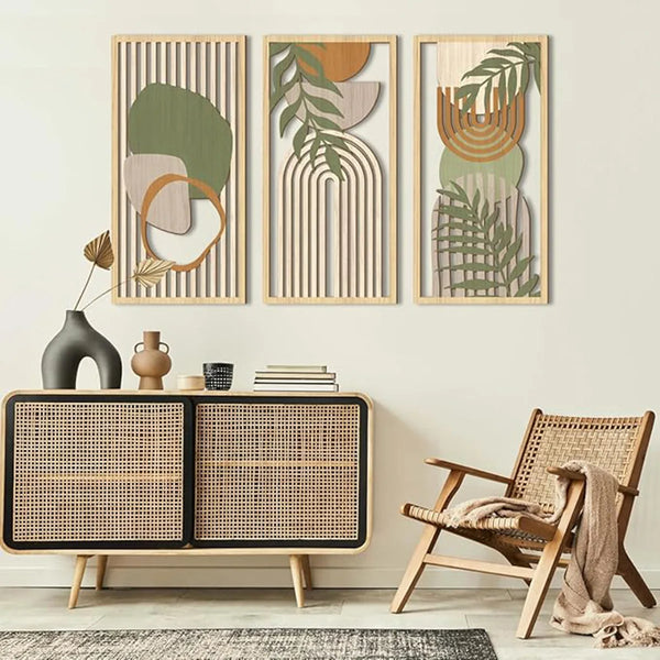 Bohemian Hollow Wooden Wall Art Set