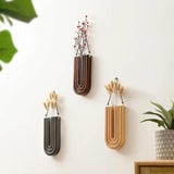 Wooden Wall-Mounted Flower Vase