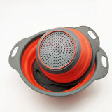 Collapsible Silicone Colander - Folding Drain Basket Strainer