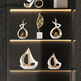 Ceramic Luxury Sailboat Sculpture