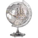 Luxury Globe and Sailboat Metal Sculpture