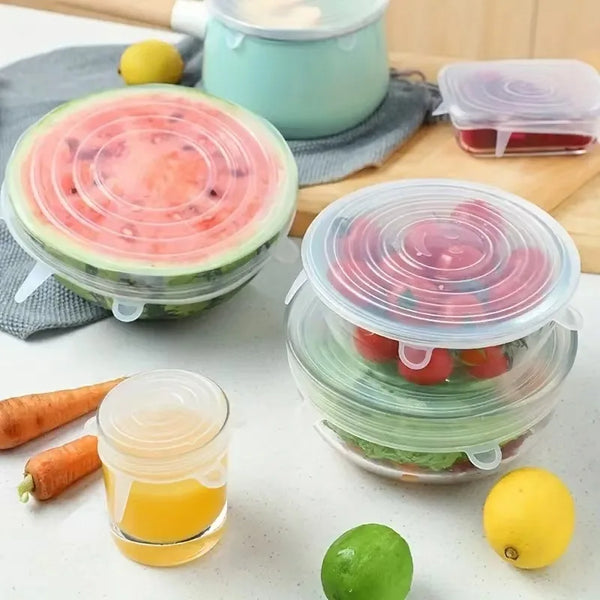 12-Piece Silicone Stretch Lids - Reusable Food Fresh-Keeping Covers