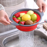Collapsible Silicone Colander - Folding Drain Basket Strainer
