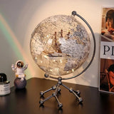 Luxury Globe and Sailboat Metal Sculpture
