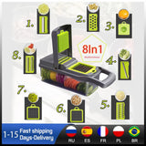 8-in-1 Vegetable Cutter & Mandoline Slicer Set - Kitchen Gadget Kit