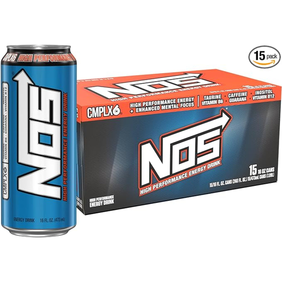 NOS Original: High Performance Energy Drink. 16 Fl oz (Pack of 15)