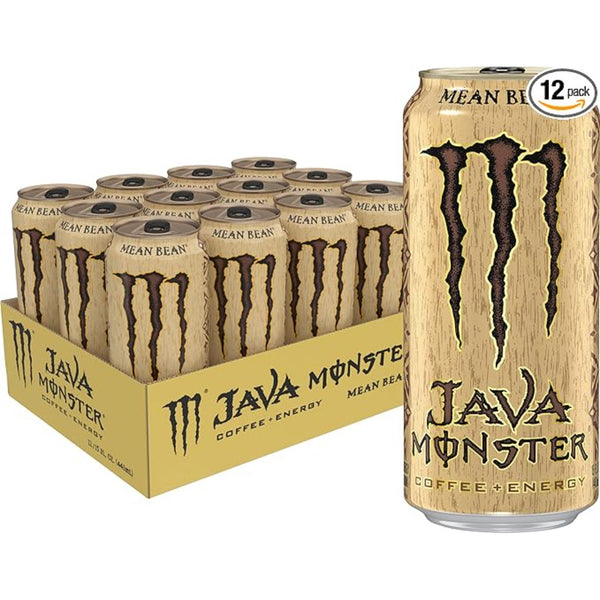 Monster Energy Java Monster Mean Bean, Coffee + Energy Drink, 15 Ounce (Pack of 12)