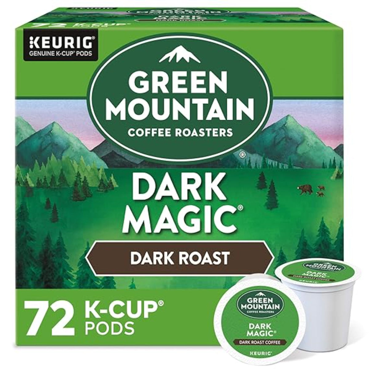 Green Mountain Coffee Roasters Dark Magic Keurig Single-Serve K-Cup Pods, Dark Roast Coffee, 72 Count