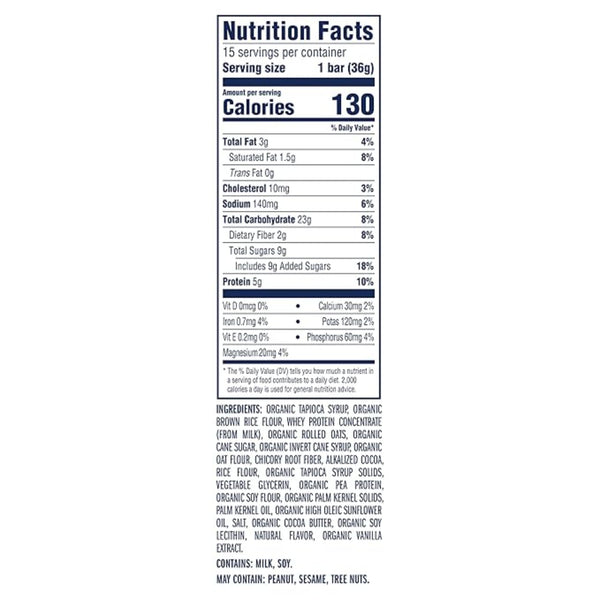 Zbar Protein - Cookies 'N Creme - Crispy Snack Bars - Made with Organic Oats - Non-GMO - 5g Protein - Gluten Free Protein Bars, School Snacks (15 Pack)