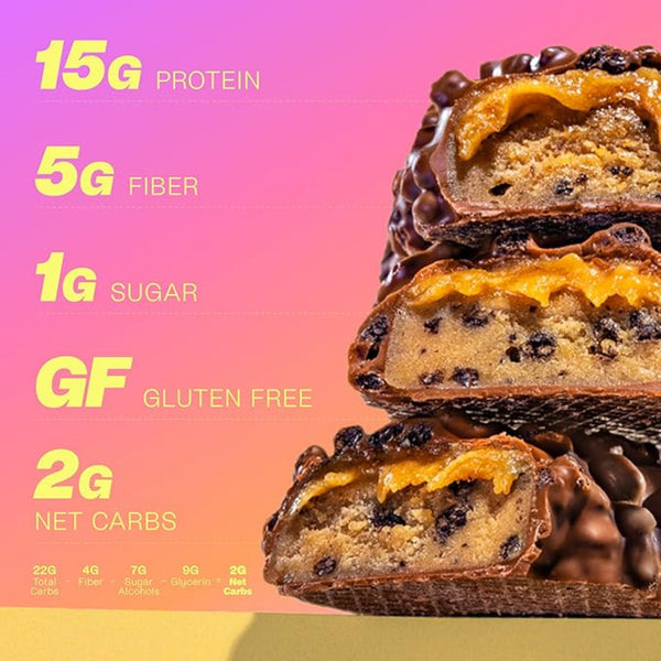 Misfits Vegan Protein Bars - Updated Gluten Free Recipe | Plant Based, Low Sugar & Carb, High Fiber Snacks | Variety Pack of 12 (4 Flavors)