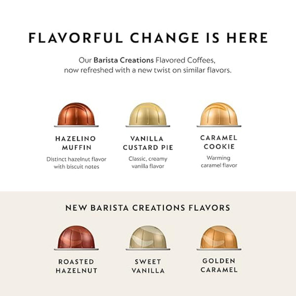 Nespresso Capsules Vertuo, Barista Flavored Pack, Medium Roast Coffee, 30 Count Coffee Pods, Brews 7.8oz.