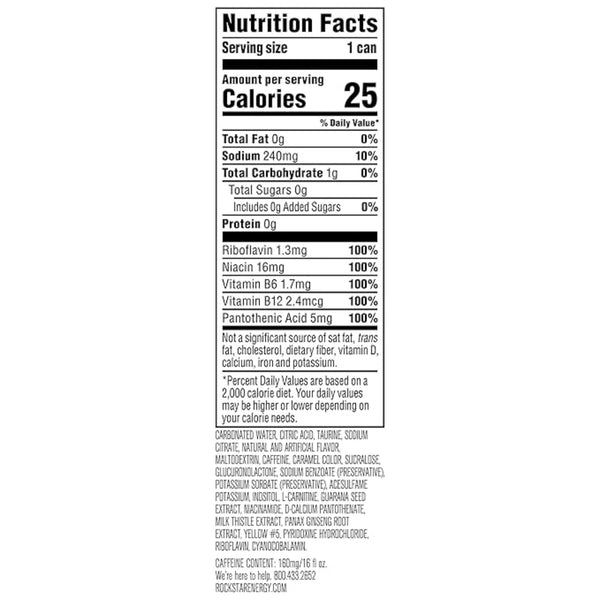 Rockstar Sugar Free Energy Drink, 16 Fl Oz Cans (Pack of 12) (Packaging May Vary)
